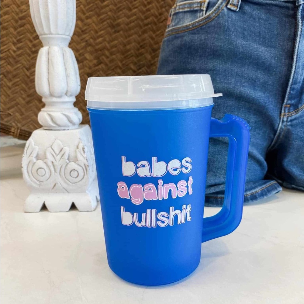 Blue Mug with Bold Statement